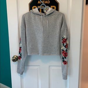 Cropped long sleeve hoodie